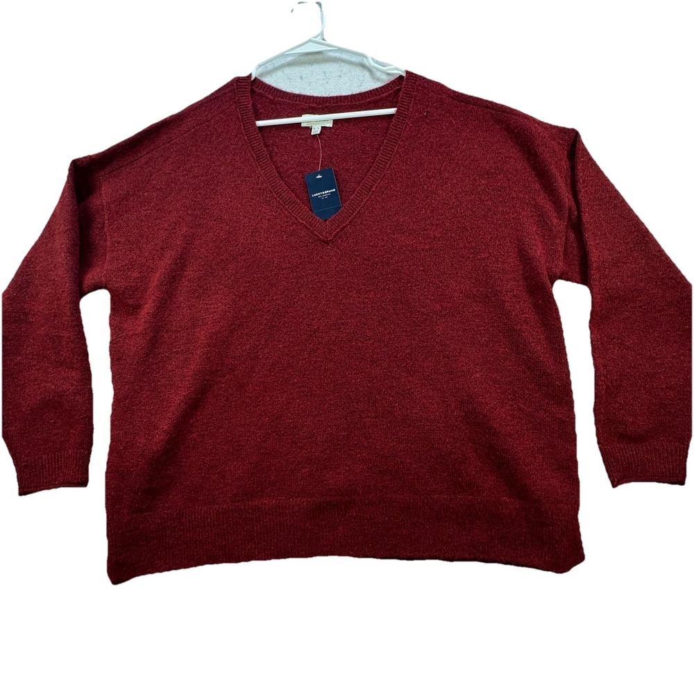 NEW $89 Lucky Brand Cloud Soft V-Neck Sweater Women's XL‎  Wool Blend Oversized - Picture 2 of 12